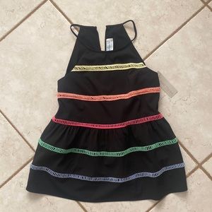 Lizard Thicket Small big water blue sky top black halter style